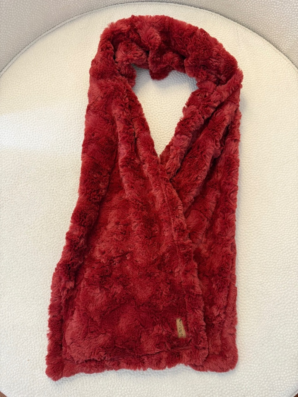Koolaburra by UGG Red Faux Fur Wrap Scarf Plush Stole